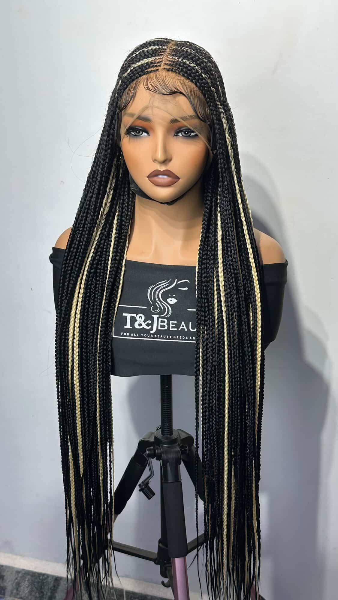 T&J Beauty Cornrow lace wig Kami 35"