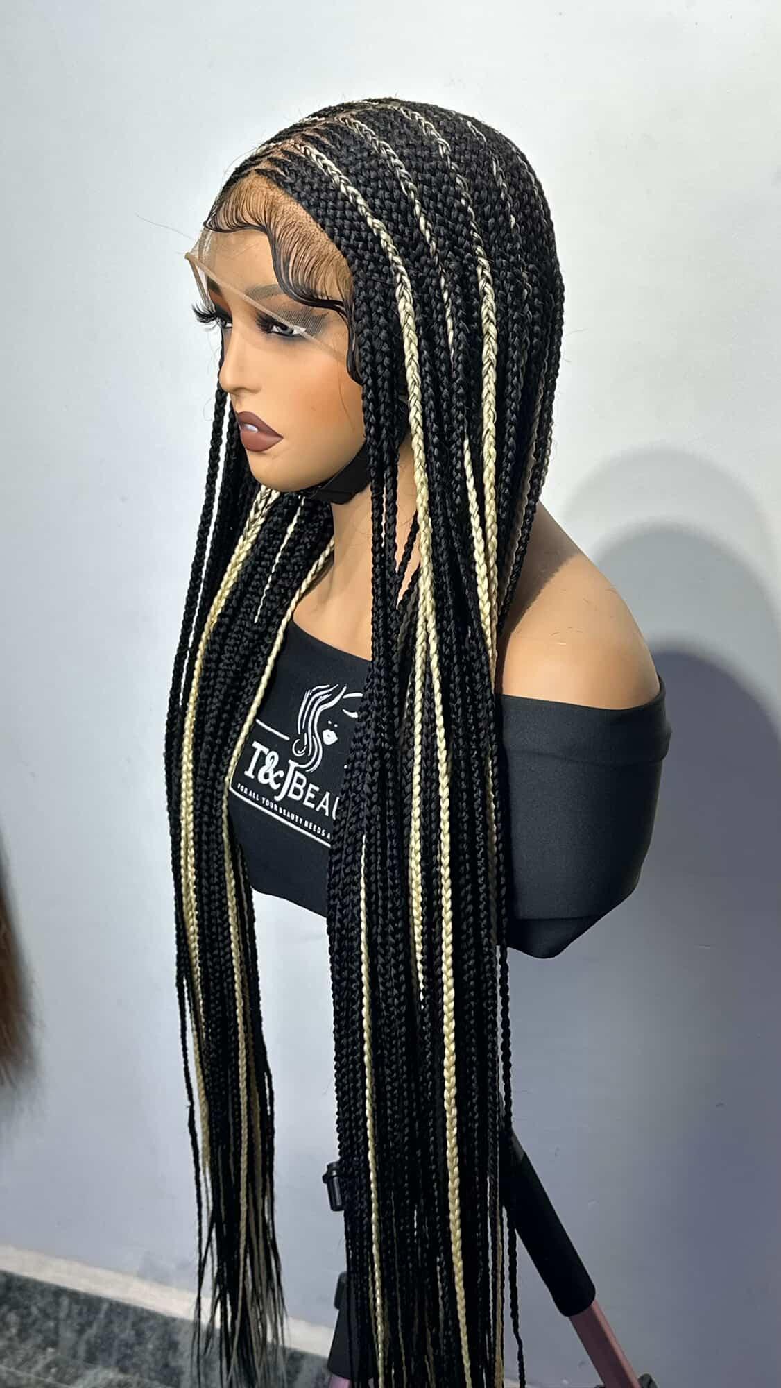 T&J Beauty Cornrow lace wig Kami 35"