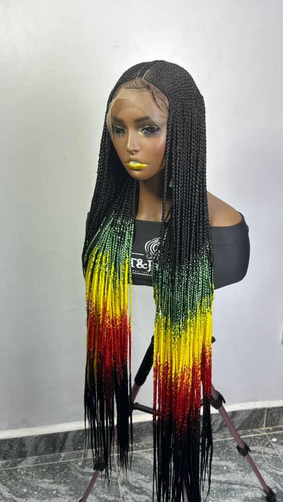 T&J Beauty Cornrow lace wig Kami 35"