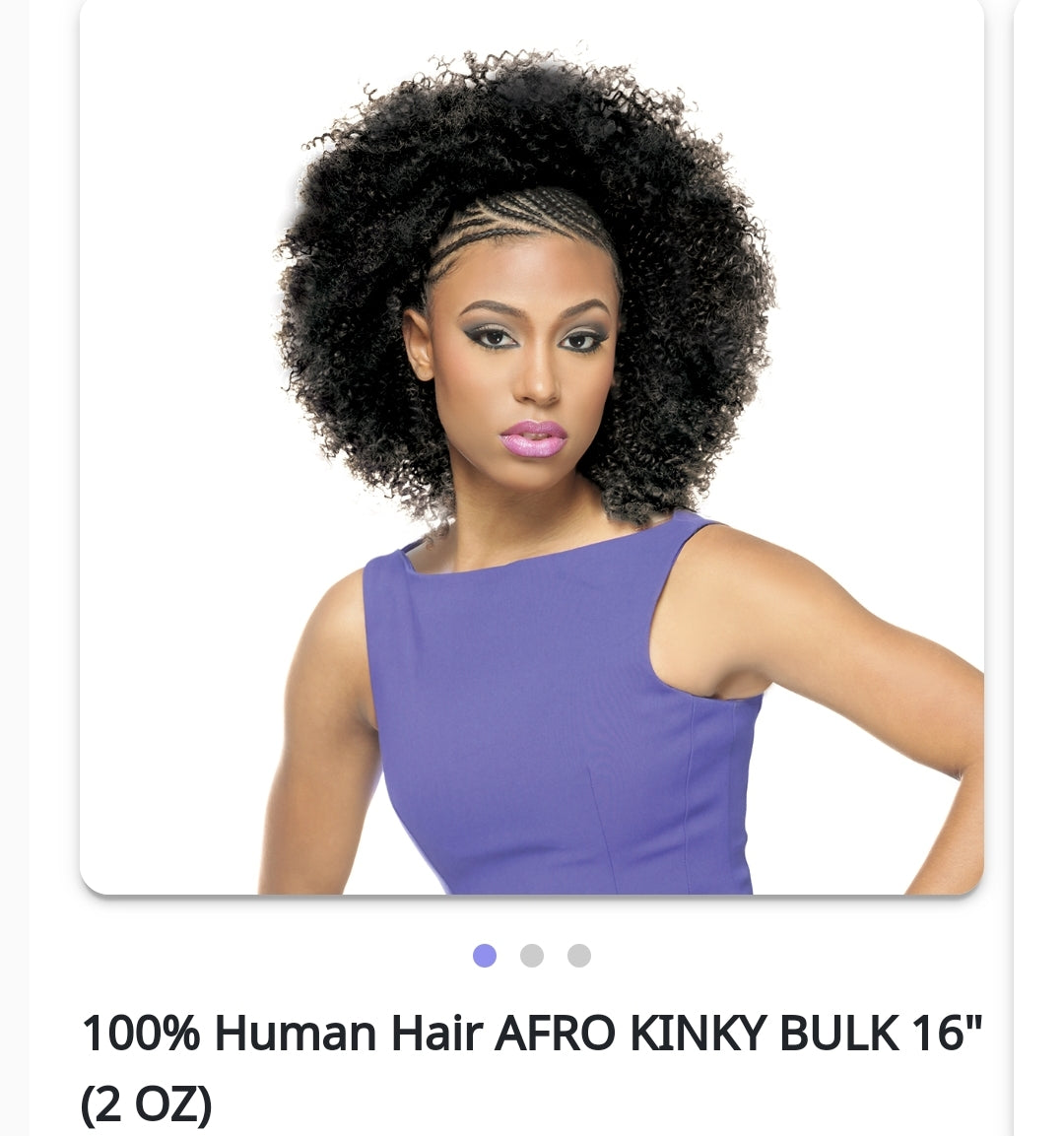 100% Human Hair AFRO KINKY BULK 16" (2 OZ)