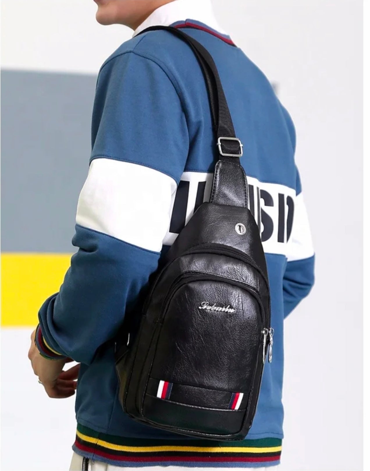 Men Pu Leather Chest bags