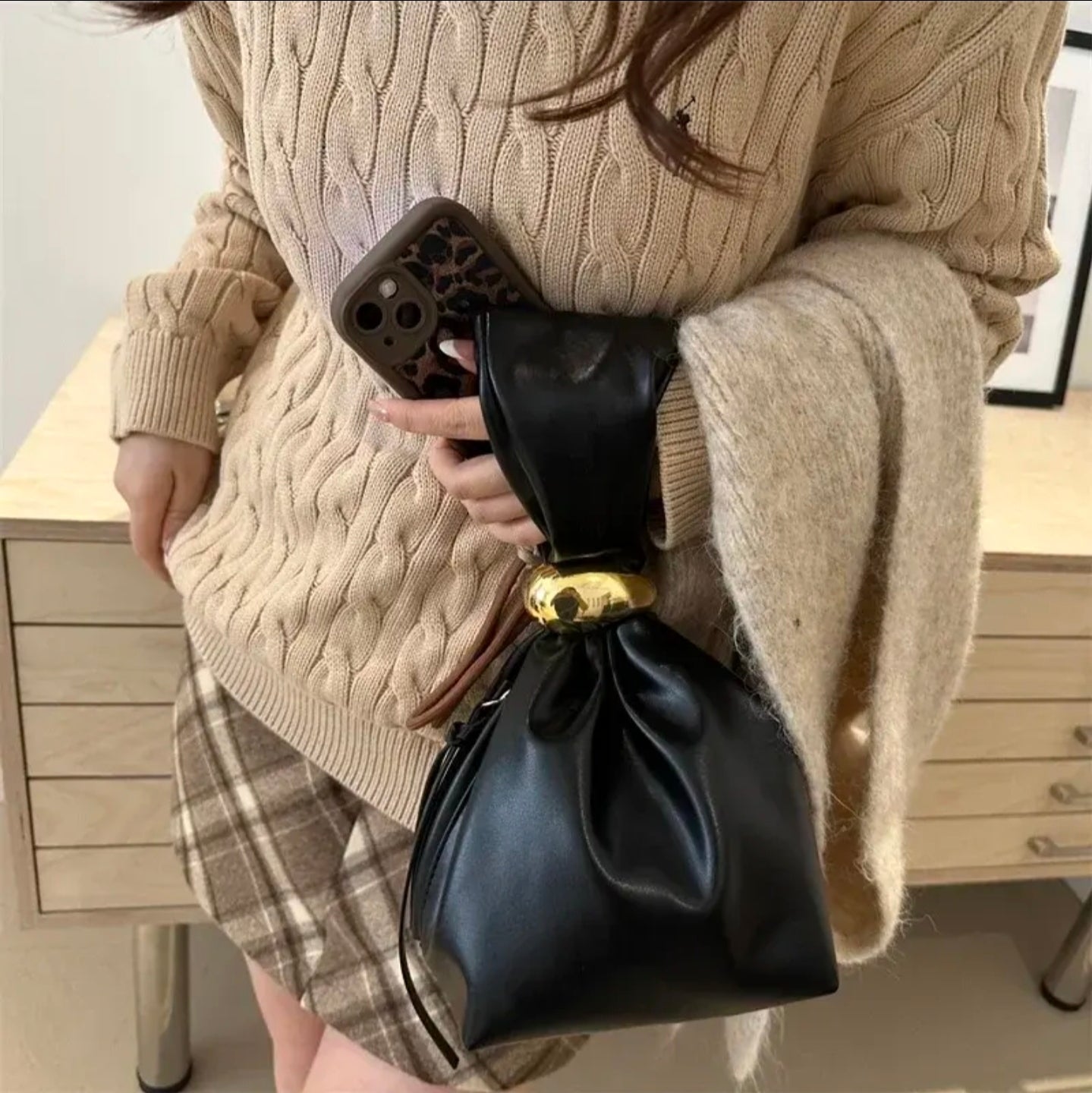Vintage pleated design bag